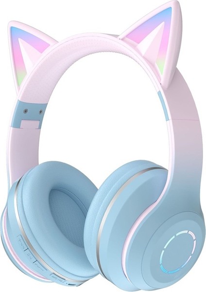 Aydınlık Bluetooth Kulaklık Kulaklık Degrade Renkli Kedi Kulaklı Yüksek Değerli Çağrı Oyun Kulaklığı Hediye Evrensel (Yurt Dışından) fiyatları