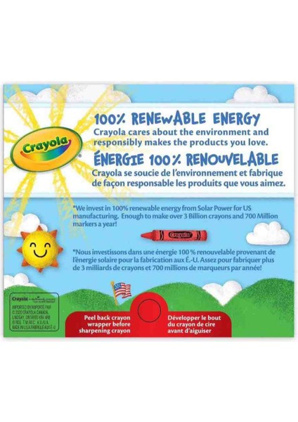 64 Colorful Crayons-Amerikan-Nontoxic-64 Renk Mum Boya Seti Kalemtıraş Hediyeli modelleri