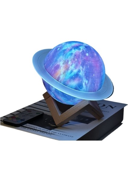 Satürn Halkaları Bluetooth Hoparlör Masaüstü Ev 3D Aydınlatma Ses (Yurt Dışından)