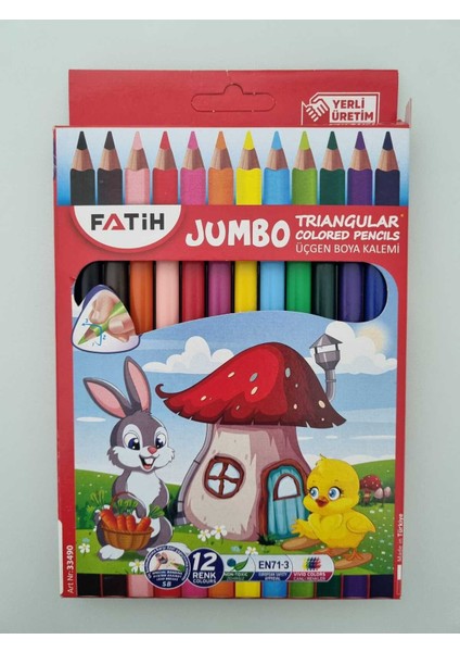 Jumbo Üçgen Kuru Boya Kalemi