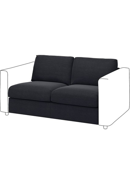 2'li Kanepe Ünitesi Kılıfı, Saxemara Mavi-Siyah fiyatları