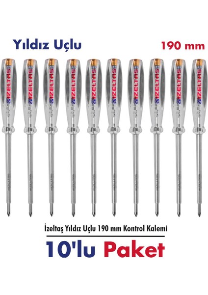Kontrol Kalemi Yıldız Uçlu 190 mm 10 Adet