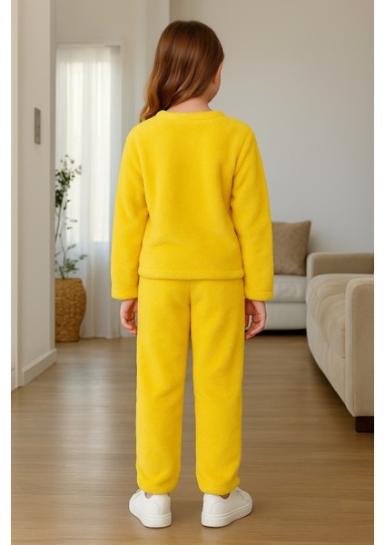 Kız - Erkek Çocuk Gülen Yüz Nakışlı Kışlık Peluş Takım AK4006 fırsatları