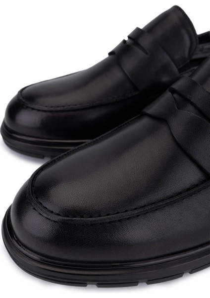 Erkek Hakiki Deri Siyah Loafer Ayakkabı 298 3110-W2050 Erk Ayk SK25-26 Sıyah Atlas modelleri