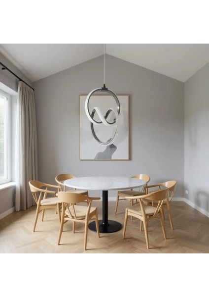 Yakut Gri Kasa Sarkıt Ledli Avize