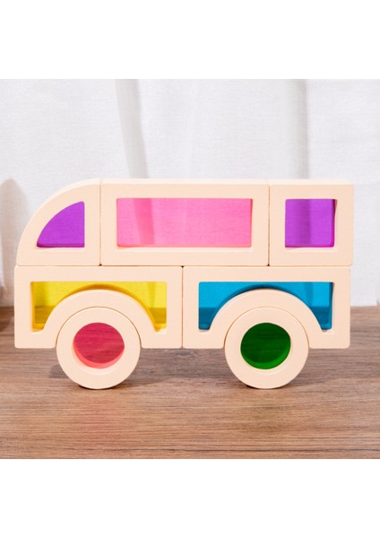 Ahşap Gökkuşağı Yapım Parçaları Akrilik Zeka Oyuncağı (Yurt Dışından) fiyatları