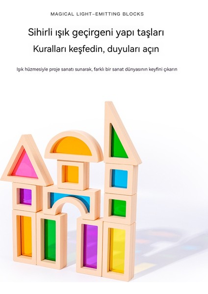 Ahşap Gökkuşağı Yapım Parçaları Akrilik Zeka Oyuncağı (Yurt Dışından) fırsatları