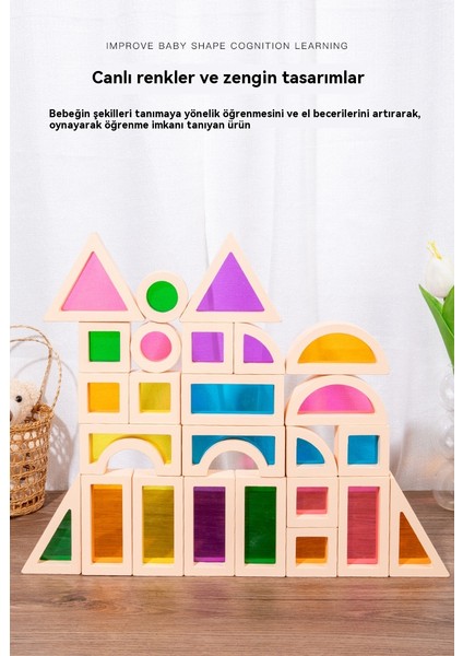 Ahşap Gökkuşağı Yapım Parçaları Akrilik Zeka Oyuncağı (Yurt Dışından) indirimleri