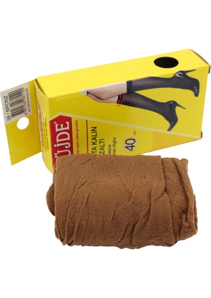 40 Den Orta Kalın Dizaltı Çorap 38 - Bronz - 1 Adet