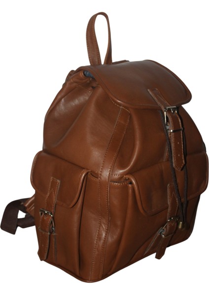 Hakiki Deri Açık Kahverengi Sırt Çantası 3 Cepli Model Kadın Erkek Kullanımlı fırsatları