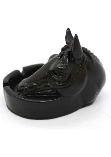 El Yapımı Beton At Başlı Küllük | Siyah Dekoratif Küllük | Hediyelik Eşya fırsatları