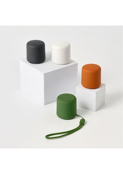 Mını Macaron Logo Taşınabilir Kablosuz Mini Bluetooth Hoparlör Masaüstü Hoparlör Ağır Bas (Yurt Dışından)