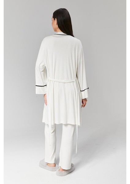 Pamuklu Kruvaze Yaka Lohusa ve Günlüğe Uygun Pijama Sabahlık Takımı indirimleri