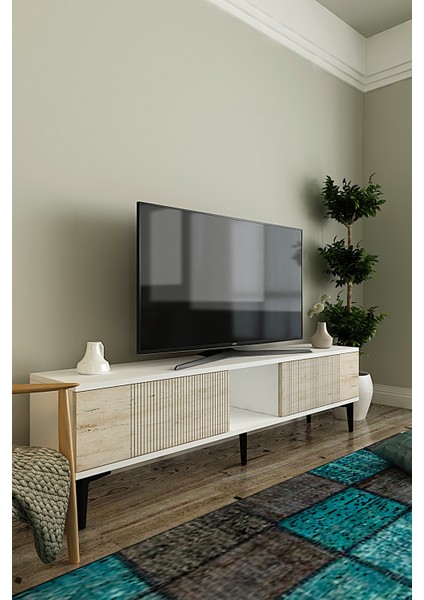 TSA1502BT - Corsa Tv Stand 150CM Beyaz- Traverten fiyatları