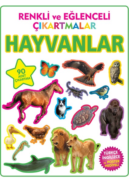Renkli ve Eğlenceli Çıkartmalar Hayvanlar