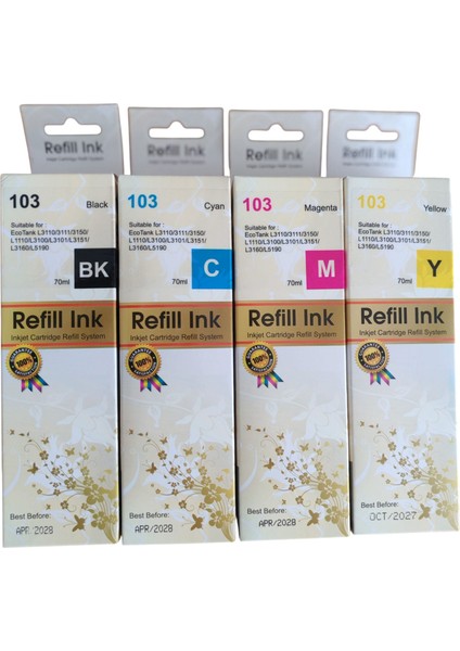 Epson Eco Tank L3110 / 3111 / 3150 103-101 Mürekkep 70ml SET