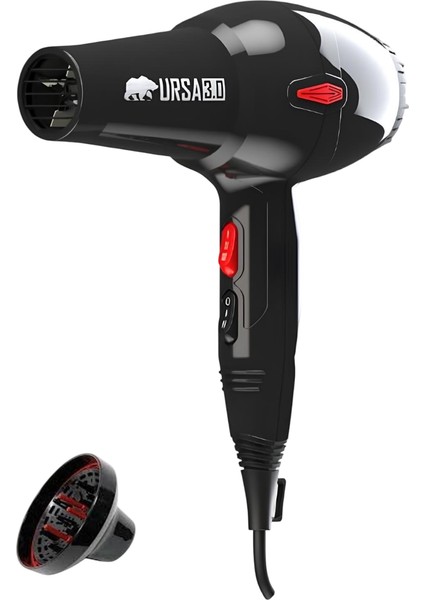 Ursa 3.0 ve Difüzör Başlıklı 2500 Watt Profesyonel Saç Kurutma Makinesi