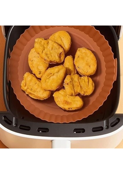 Buffer® Renkli Isıya Dayanıklı Yıkanılabilir Silikon Fırın ve Airfryer Yuvarlak Pişirme Matı 20 cm