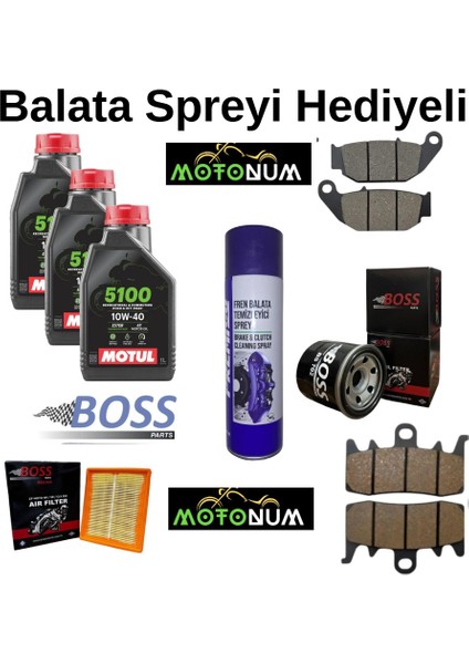 Cf Moto Sr 450 Ön Arka Fren Balata Takımı ve Bakım Seti Motul 5100