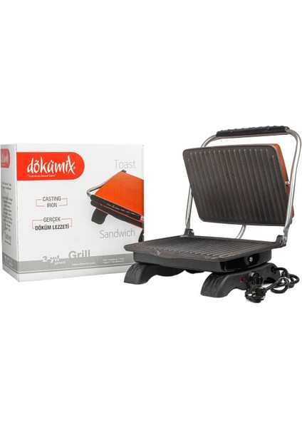 Döküm Tost Makinesi 1800W Inox Gri, Ev Için Şık ve Fonksiyonel Tasarım fırsatları