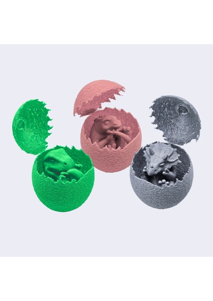 Dinozor Yumurtası-Çatlayan Oyuncak Yumurta-Dino Egg / 3 Adet, 3 Renk, 3 Farklı Tür Dinozor Yumurtası