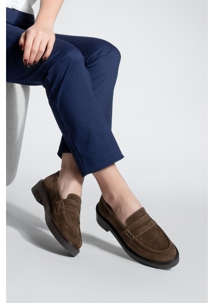 Kadın Loafer Günlük Klasik Ayakkabı Casual Makosen Fonle Kahve Süet fırsatları