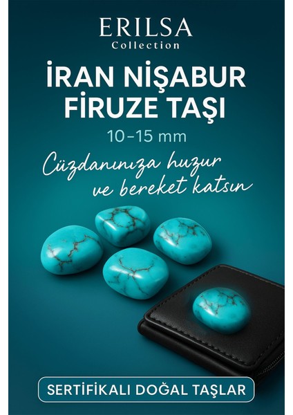 Sertifikalı Doğal Iran Nişabur Firuze Taşı Kütle 10-15 mm – Huzur ve Bereket Taşı