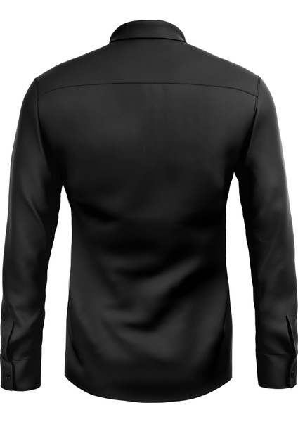 Dar Kesim Slimfit Saten Mevsimlik Cepsiz Uzun Kollu Kol Düğmesi Takılabilen Erkek Gömlek fırsatları