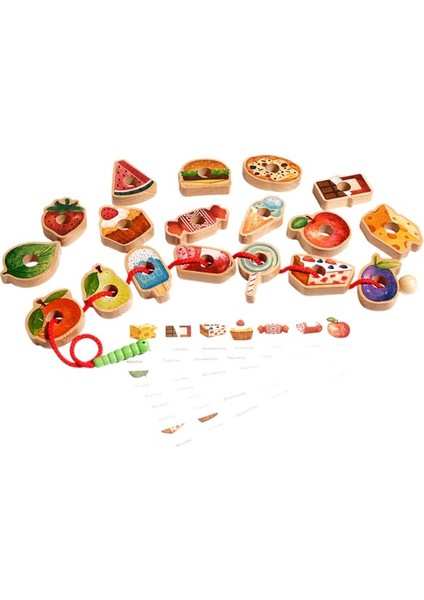 Tırtıl Ip Delme Boncuk Oyunu Eğitim Malzemesi (Yurt Dışından)