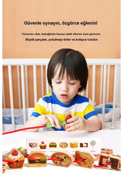 Tırtıl Ip Delme Boncuk Oyunu Eğitim Malzemesi (Yurt Dışından) indirimleri