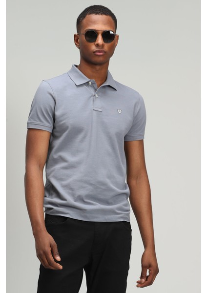 Laon Spor Polo Yaka Erkek Tişört Siyah