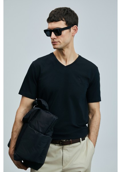 Tuna Modern Grafik T- Shirt Siyah