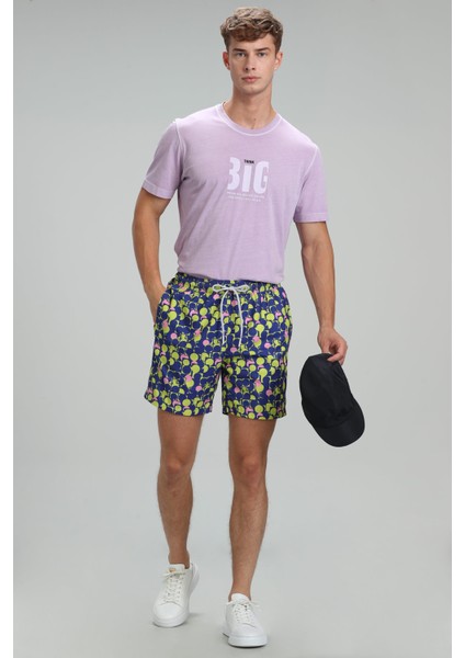 Geometrıc Erkek Deniz Şortu Siyah