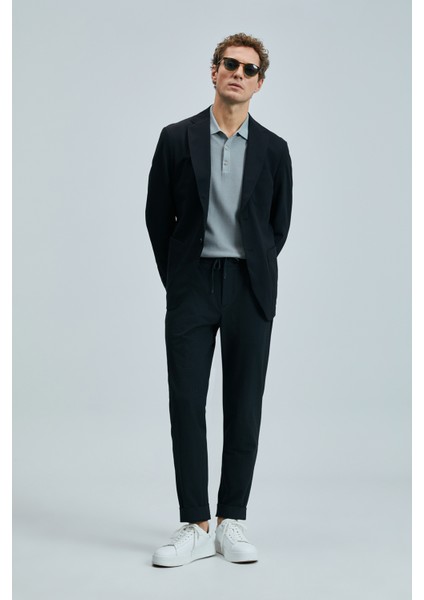 Asel Spor Erkek Blazer Ceket Slim Fit Siyah