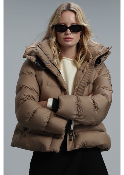 Rose Kaz Tüyü Kadın Mont Siyah