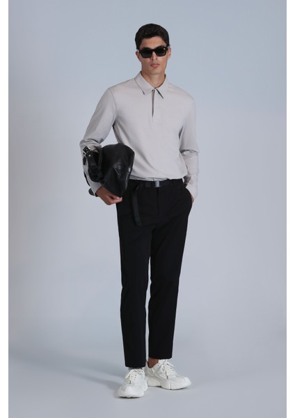 Evan Erkek Uzun Kol Tişört Siyah