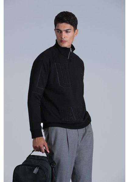 Focus Erkek Sweatshirt Siyah