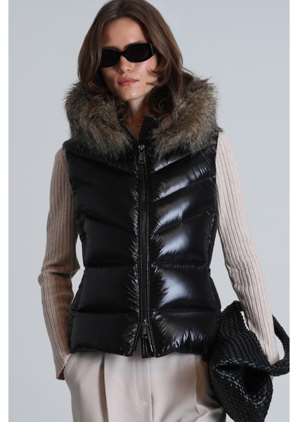 Luna Kadın Tekno Yelek Siyah