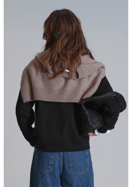 Pıtcher Kadın Örme Sweatshırt Siyah