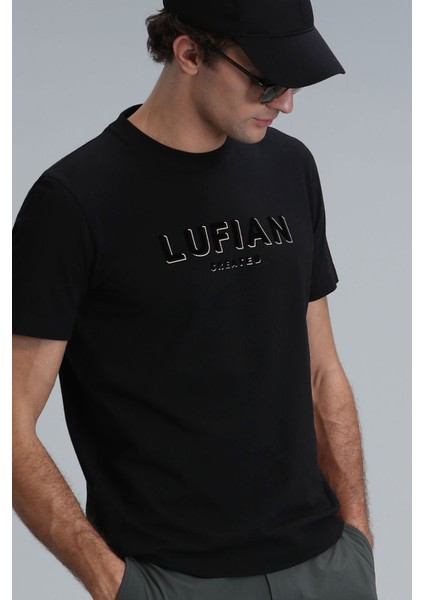 Gold Modern Grafik T- Shirt Siyah