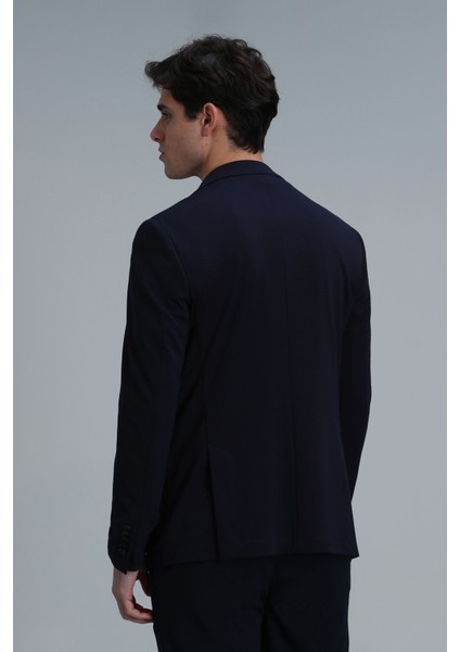 Peler Spor Erkek Blazer Ceket Slim Fit Lacivert