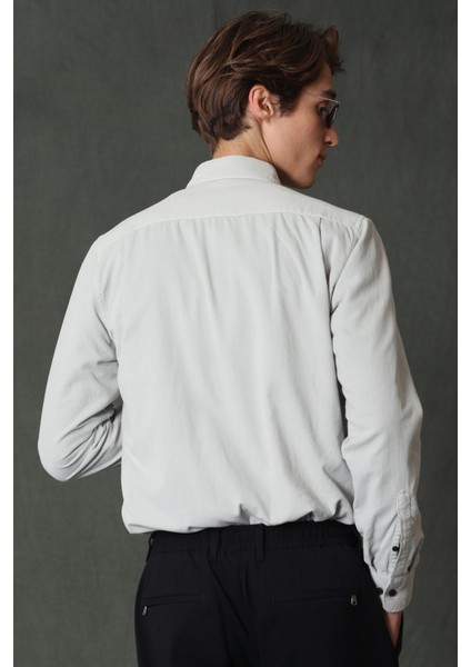 Watt Erkek Kadife Spor Gömlek Regular Fit Taş