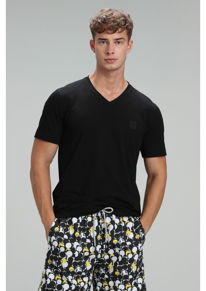 Tuna Modern Grafik T- Shirt Siyah