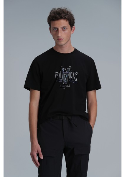 Adrıan Modern Grafik T- Shirt Siyah