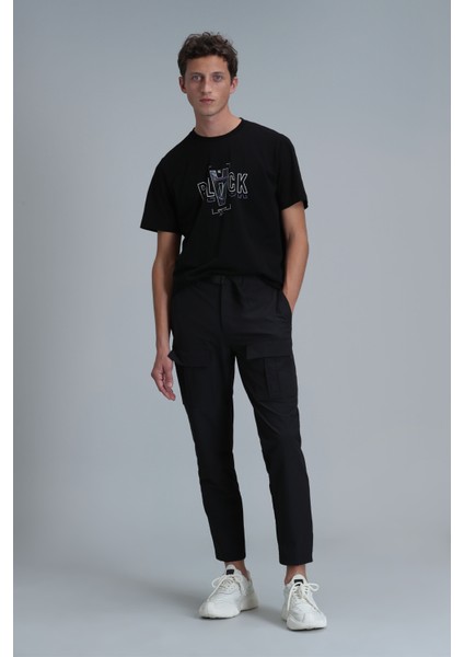 Adrıan Modern Grafik T- Shirt Siyah