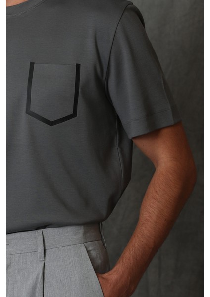 Sırıus Modern Grafik T- Shirt Siyah