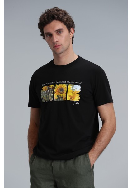 June Modern Grafik T- Shirt Siyah