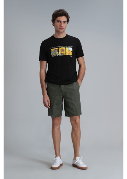 June Modern Grafik T- Shirt Siyah