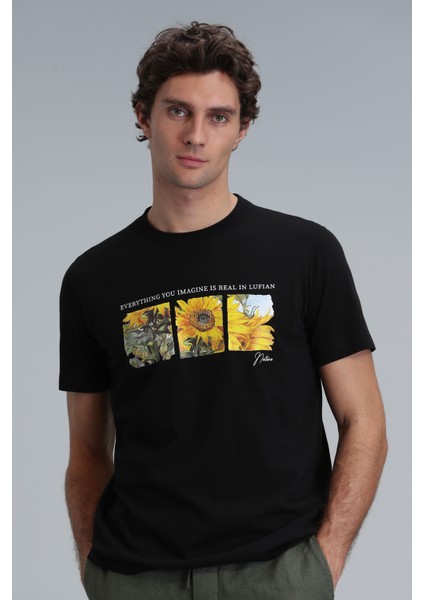 June Modern Grafik T- Shirt Siyah