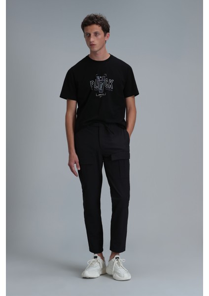 Adrıan Modern Grafik T- Shirt Siyah